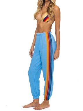 AVIATOR NATION 5 STRIPE SWEATPANTS- SKY